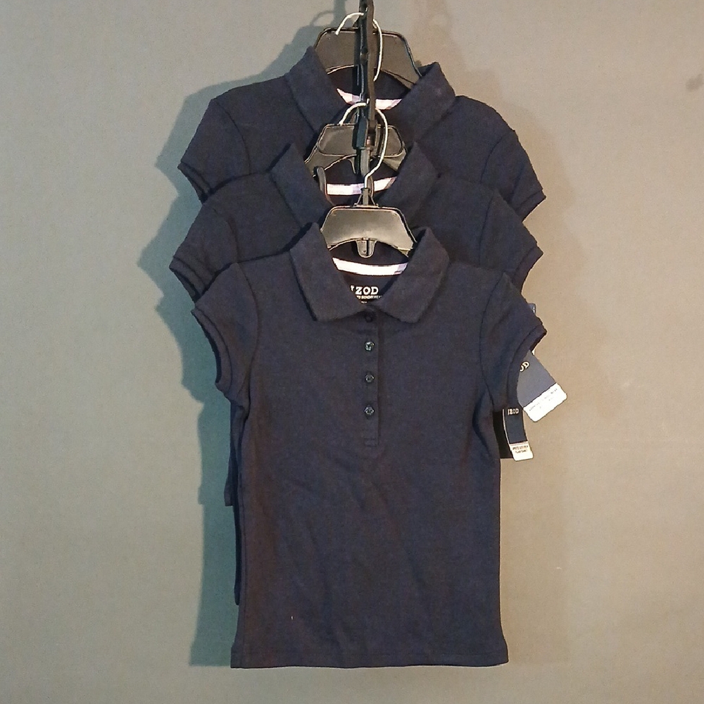 3pk NWT IZOD Approved Schoolwear NAVY Blue Polo Shirt Size: XXS 4/5 Girls